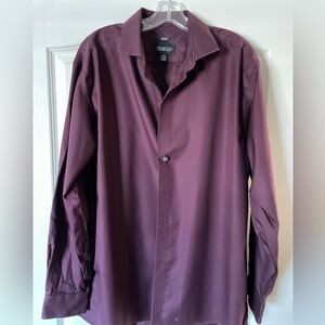 Kenneth Cole Men's Burgundy Slim Fit Shirt, size 17.5  34/35